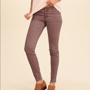 Hollister super skinny size 1 brown jeans low rise